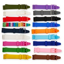Correa de reloj Swatch de goma de silicona de 17 mm correa suave repuesto 18 COLORES nueva