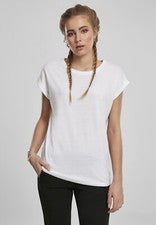 Camisa Urban Classics Mujer Damas Camiseta Hombro Extendido Paquete de 2 Negra/Blanca