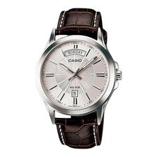 Casio MTP-1381L-7A Men’s Watch White Dial Black Leather Strap Quartz Analog