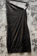 Vestido ceñido al cuerpo de un hombro para mujer mediano negro ultra transparente sin cordones disfraz con disfraces