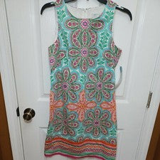 VESTIDO MUJER ESTILO LONDRES COLECCIÓN MULTICOLOR SIN MANGAS TALLA 4