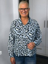 Emily Van Den Bergh - Camisa blusa Leo / azul claro