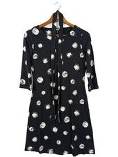 Vestido casual mujer Kenny S. manga larga estampado negro blanco talla 34