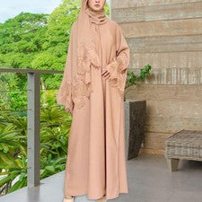 Bata musulmana para mujer con hiyab, caftán, bata de oración para fiestas,