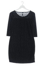 Vestido Flame Leo estampado escote en U holgado negro talla 38