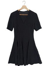 JOSEPH Sommerkleid Damen Kurzarm Kleid Schwarz Gr. 38 Acetat Casual