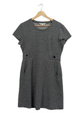 Vestido casual mujer albaricoque gris estampado espiga talla L