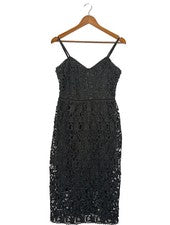 Vestido de tirantes Reserved elegante encaje negro talla 38 vestido de verano poliéster