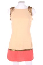Vestido LITTLE MISTRESS LONDON Dos Tonos Perlas Reino Unido 8 = D 34 Beige Claro NUEVO