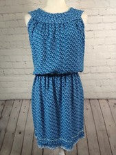 NUEVO SIN ETIQUETAS Mujer MAX STUDIO Estampado Azul ESTILO HALTER Vestido de Verano - TALLA PEQUEÑA