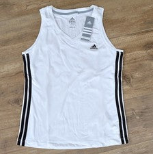 NUEVO Adidas ESS 3S Tank Top Mujer Fitness Sport Shirt Gimnasio Blanco/Negro XL T. 46