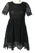 Vestido de encaje H&M elegante mujer negro talla 34 algodón encaje