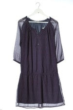 Vestido TCM Tchibo línea A azul-rosa estampado integral encaje poliéster talla 38
