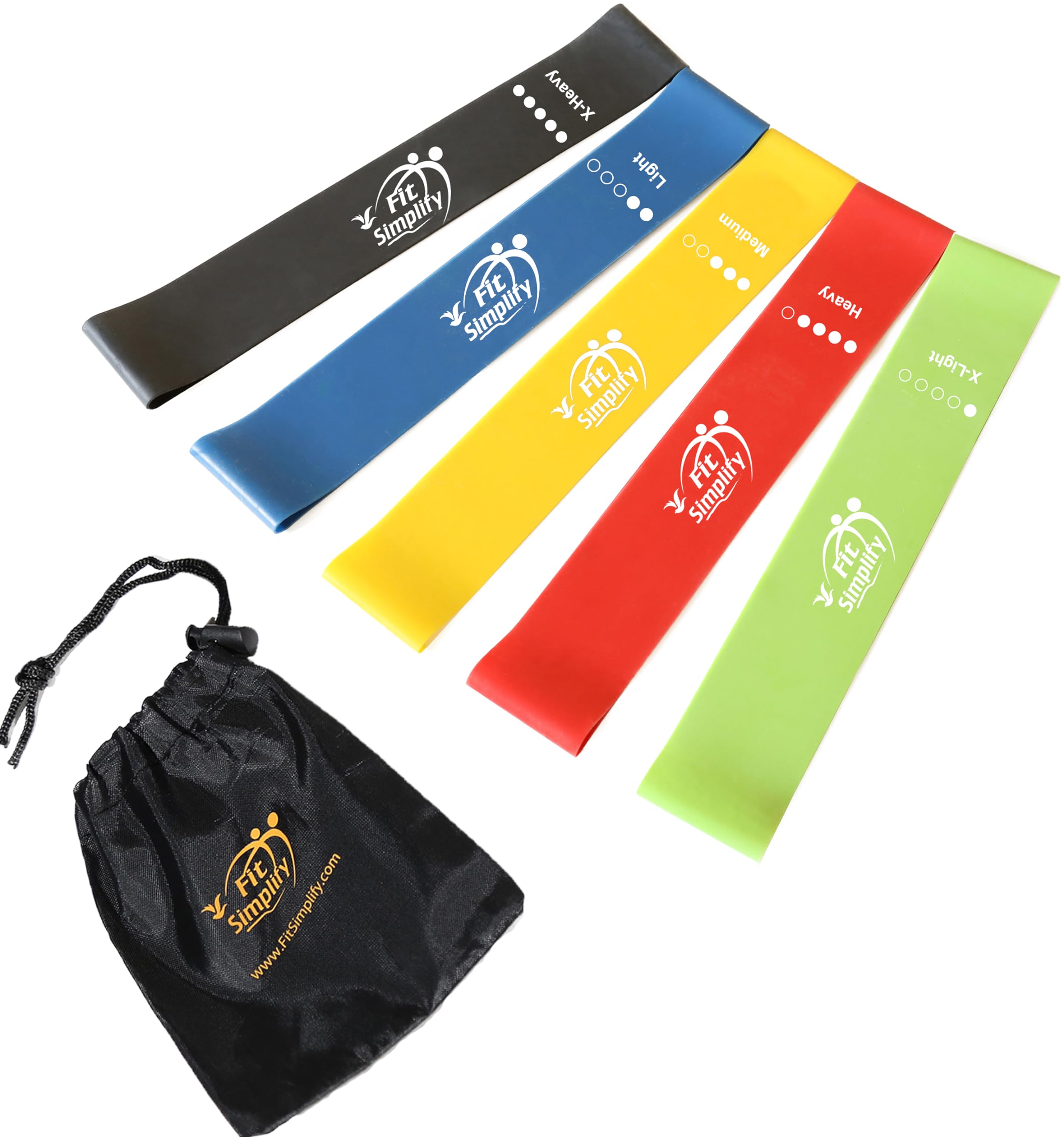 Fit Simplify Bandas de Resistencia Instrucciones (Pueden no Estar en español). Bolsa de Transporte, Libro electrónico y vÃdeos de Entrenamiento en lÃnea, 5 Unidades.