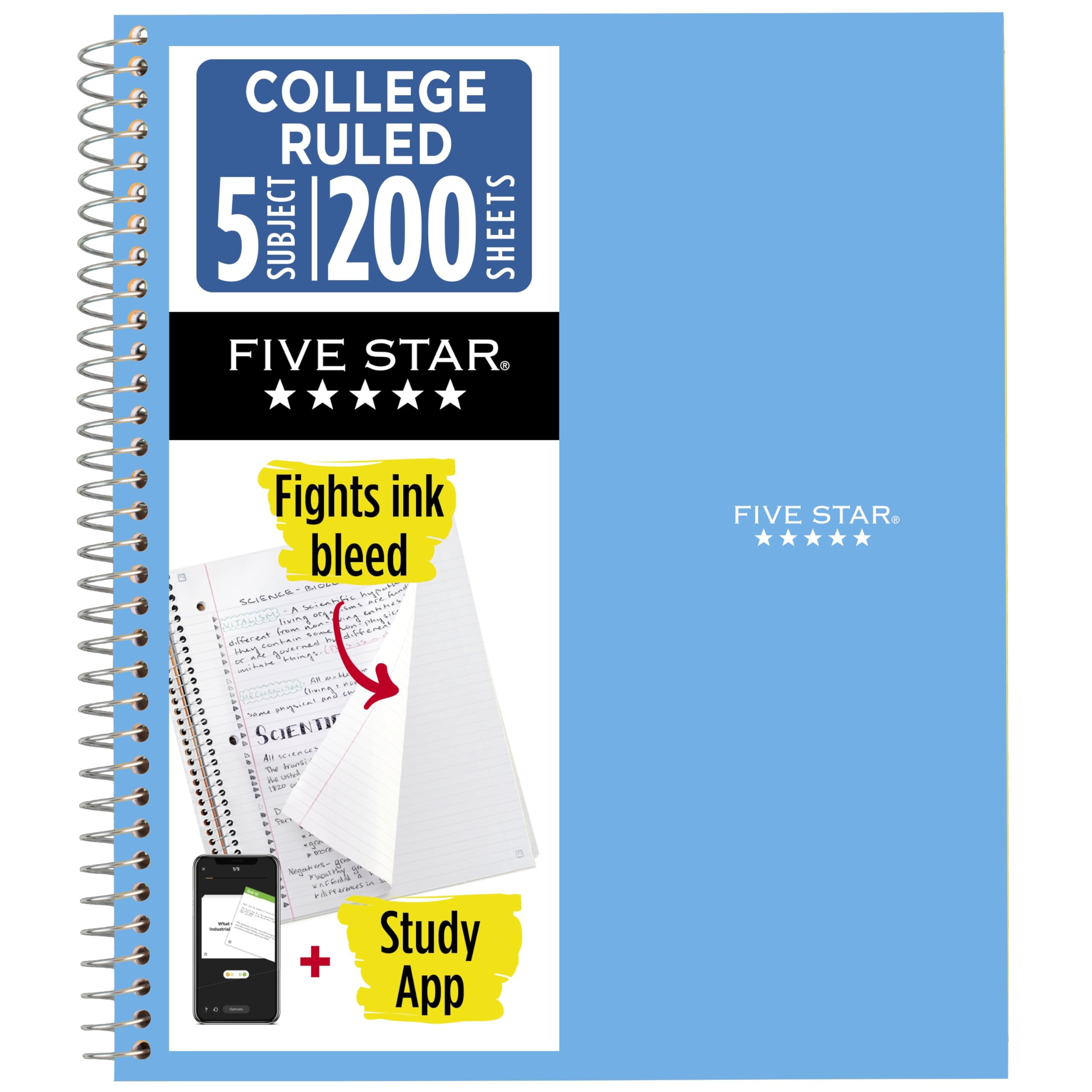 Five Star - Cuaderno de rayas en espiral K-12