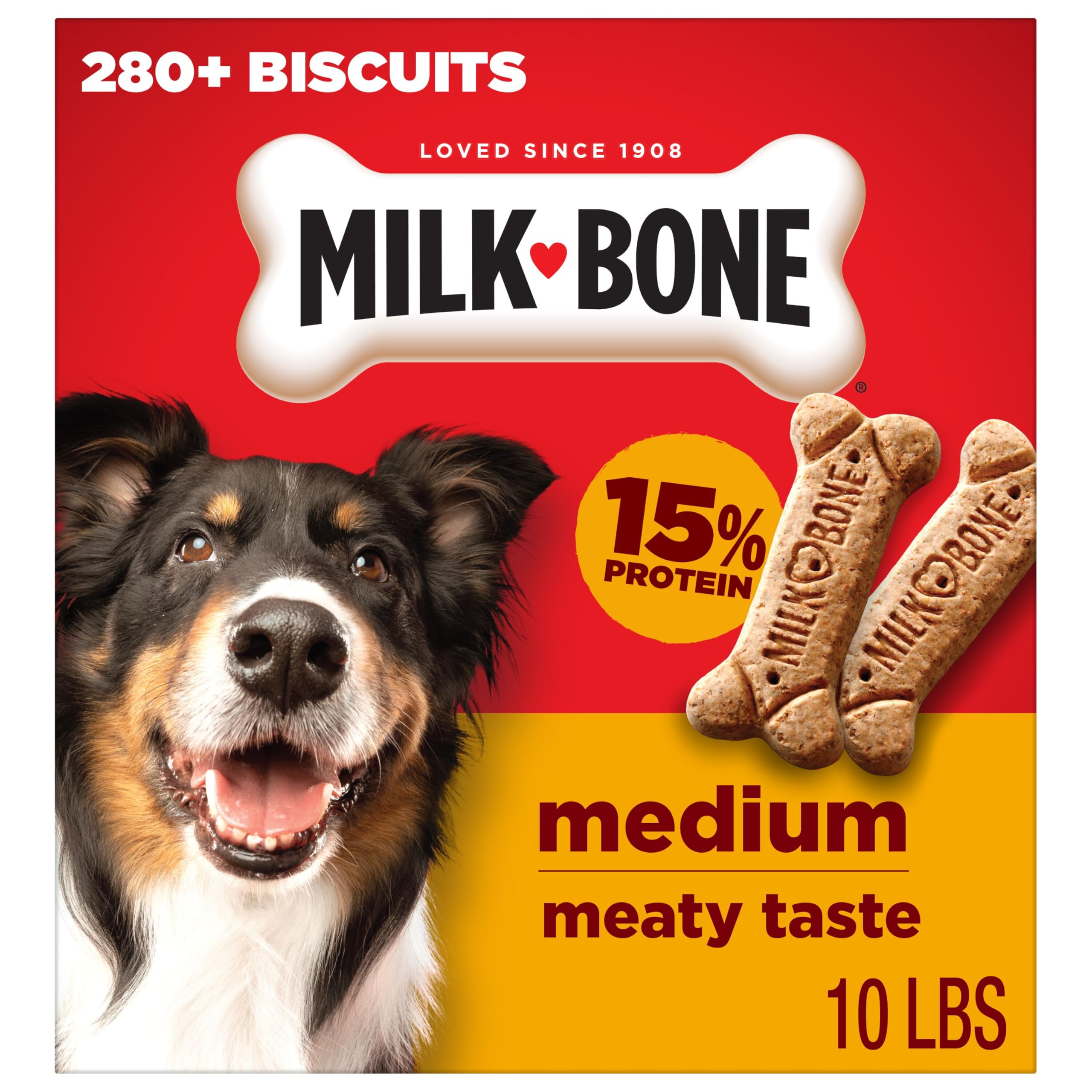 Galletas de Hueso de Leche para Perros de tamaño Mediano, Caja de 10 Libras