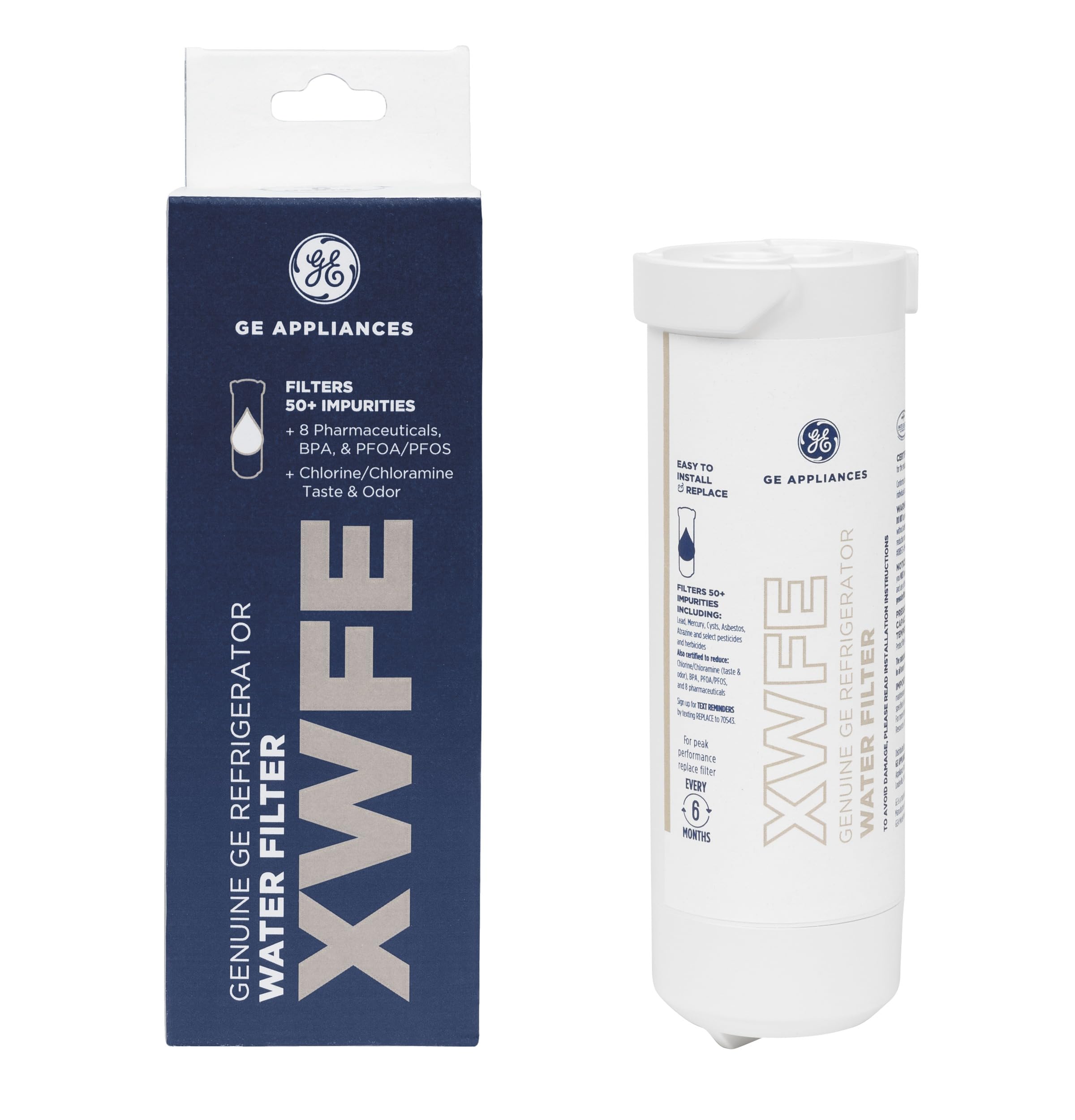 GE Appliances XWFE GE XWF Filtro de agua para refrigerador, color blanco
