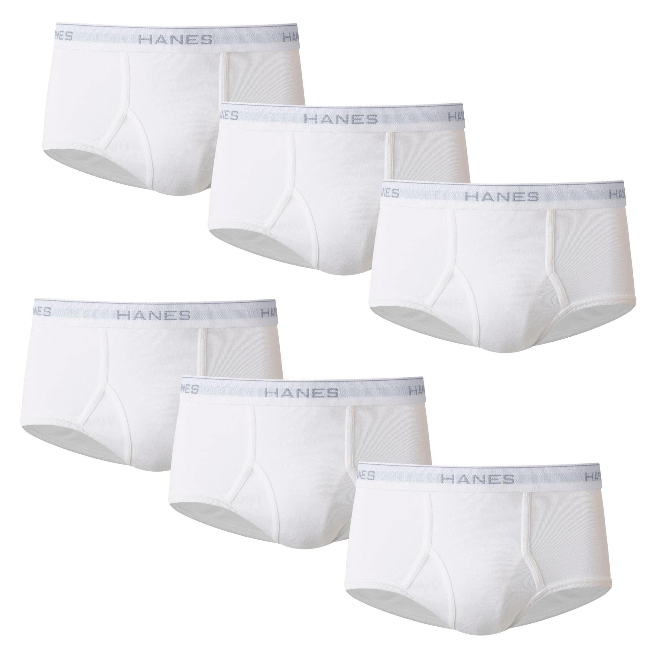 Hanes Men's White Tagless Briefs, 6 Pack, Medium