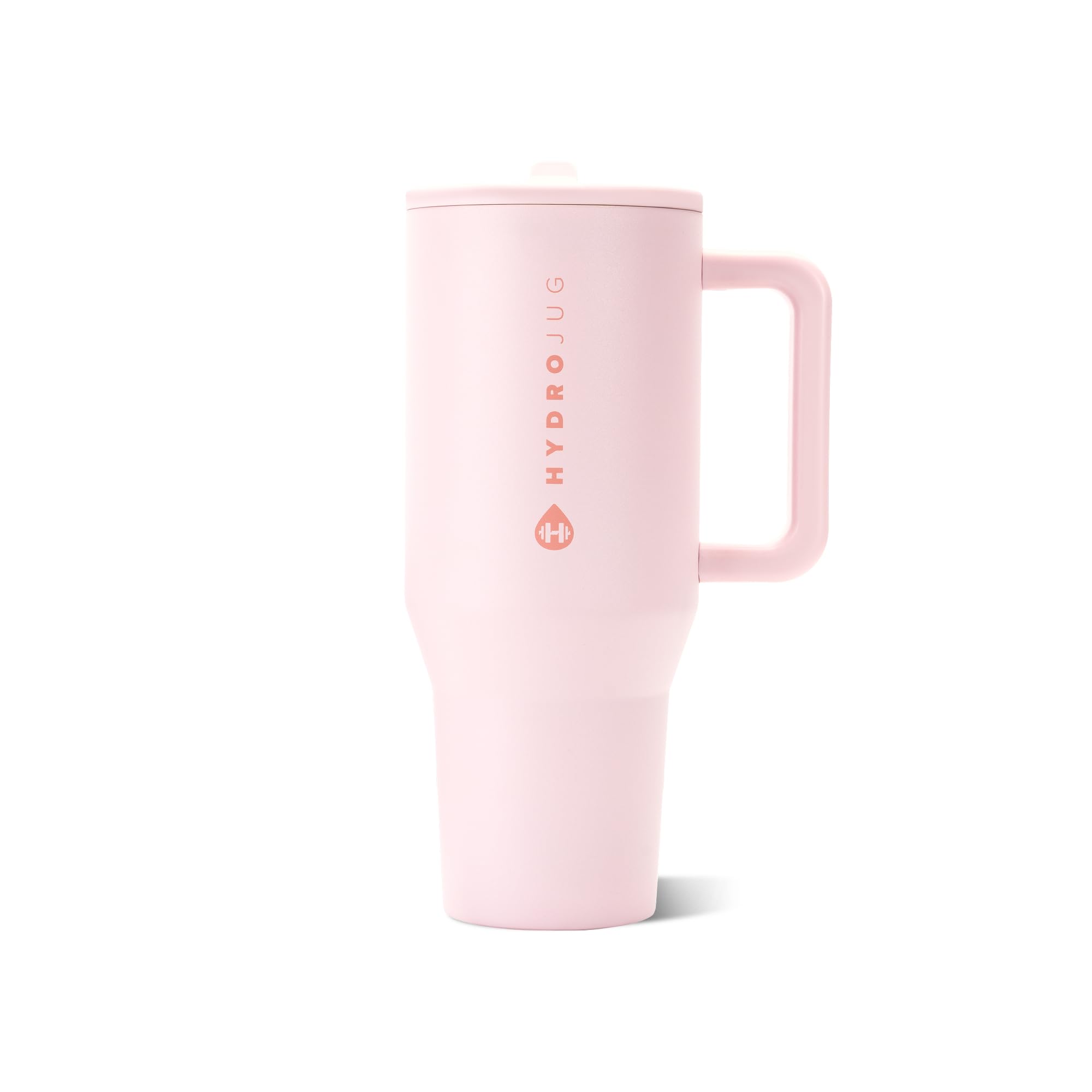 HydroJug Traveler - Taza moderna de 40 oz con asa y pajita plegable simple - Soporte para tazas de coche, botella de agua a prueba de fugas - Reutilizable aislado de acero inoxidable y base de goma