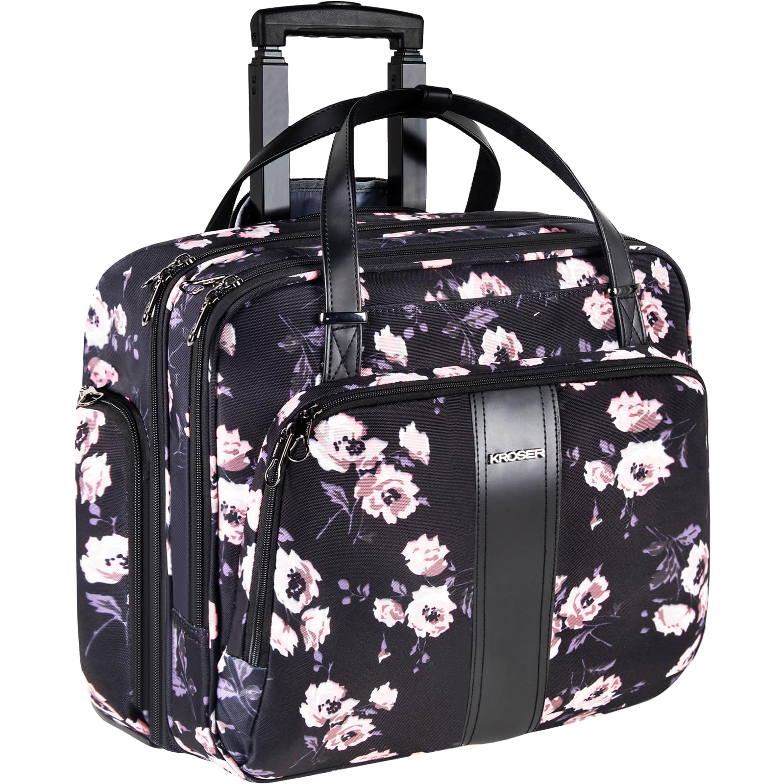 KROSER MaletÃn con ruedas para laptop de hasta 15.6 pulgadas, repelente al agua, con bolsillos RFID, para viajes, negocios, escuela, mujeres