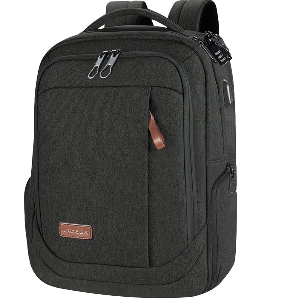 KROSER Mochila para Portátil Mochila Grande para Computadora hasta 17.3" Hidrófugo Mochila Escolar de Viaje Mochila Informal para Negocios/Universidad/Mujeres/Hombres Laptop Backpack