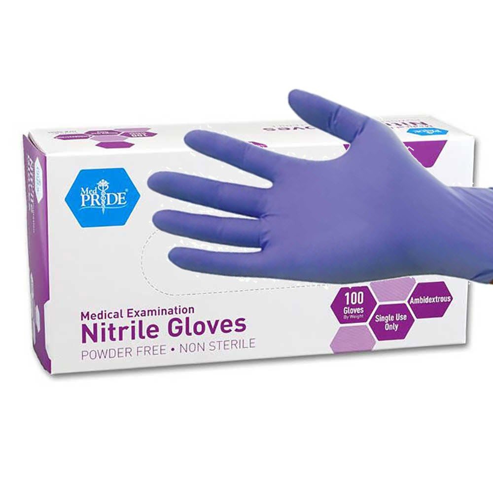 MED PRIDE Los guantes de nitrilo examen sin polvo medio (100 count)