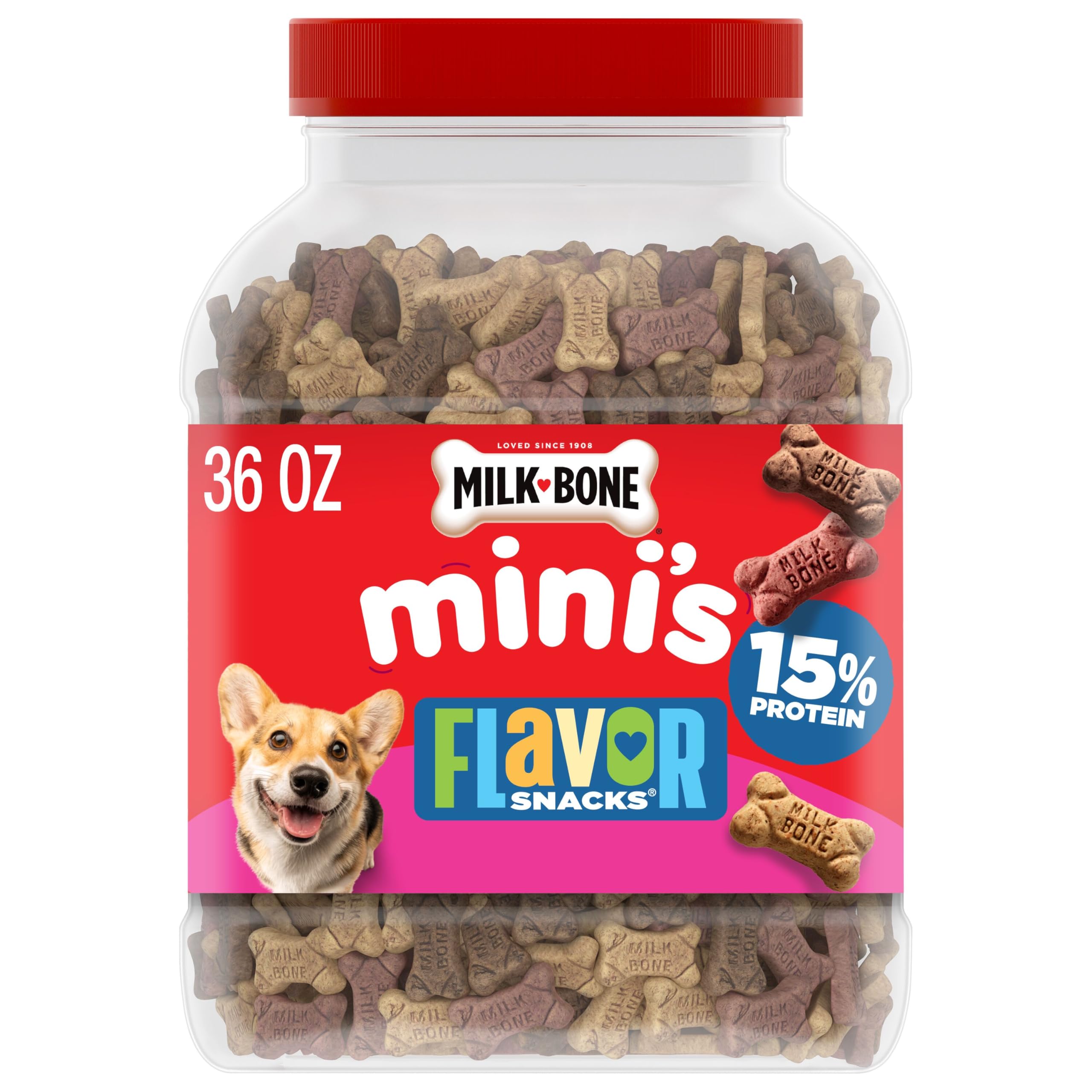 Milk-Bone Mini's Flavor Snacks - Golosinas para Perros, 36 onzas