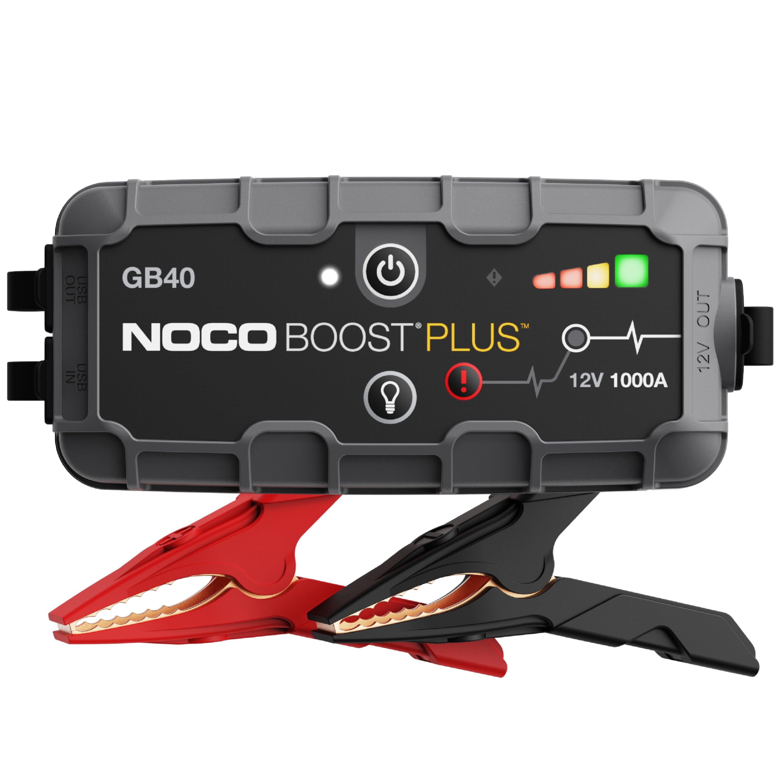 NOCO Boost GB40: Arrancador de Batería de Litio de 1000A UltraSafe – Antichispas y Protección contra Polaridad Inversa – Power Bank USB y Linterna LED – para Motores de Gasolina 6,0L y Diésel 3,0L
