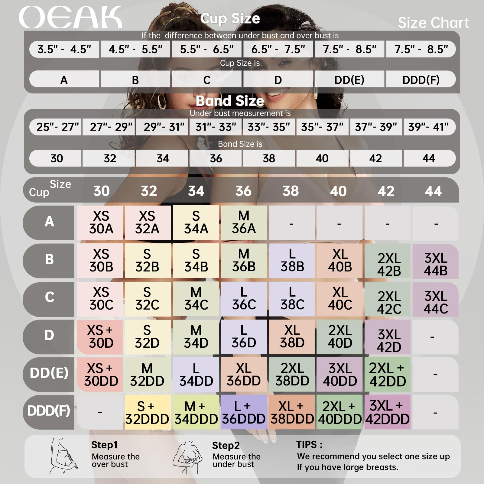 OEAK Brasier cómodo sin aros para mujer, con escote en V profundo, push up, sin costuras, Desnudo, Large
