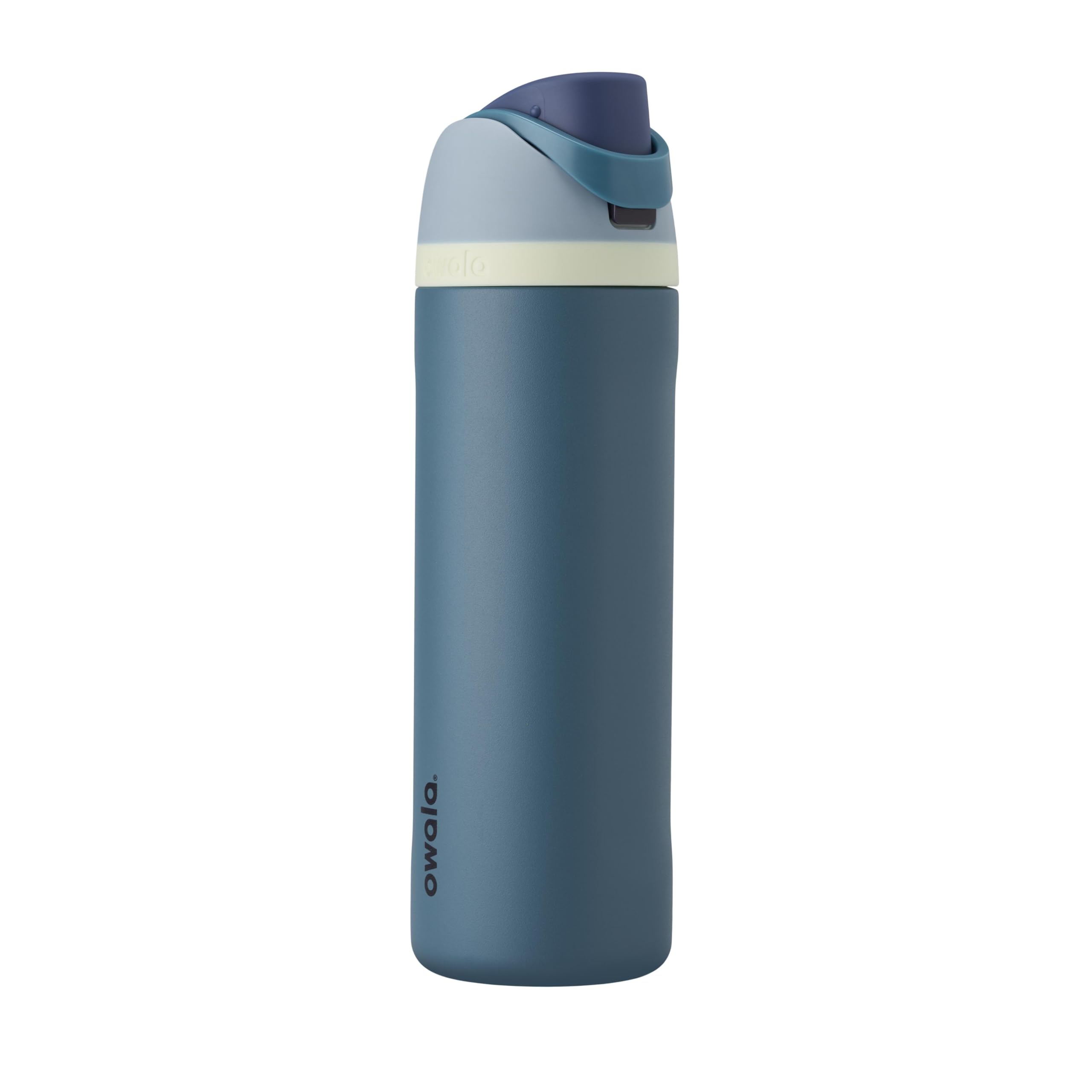 Owala FreeSip botella agua acero inoxidable con pajita, 710 ml - Botella térmica a prueba de fugas para el deporte y los viajes, sin BPA, Denim