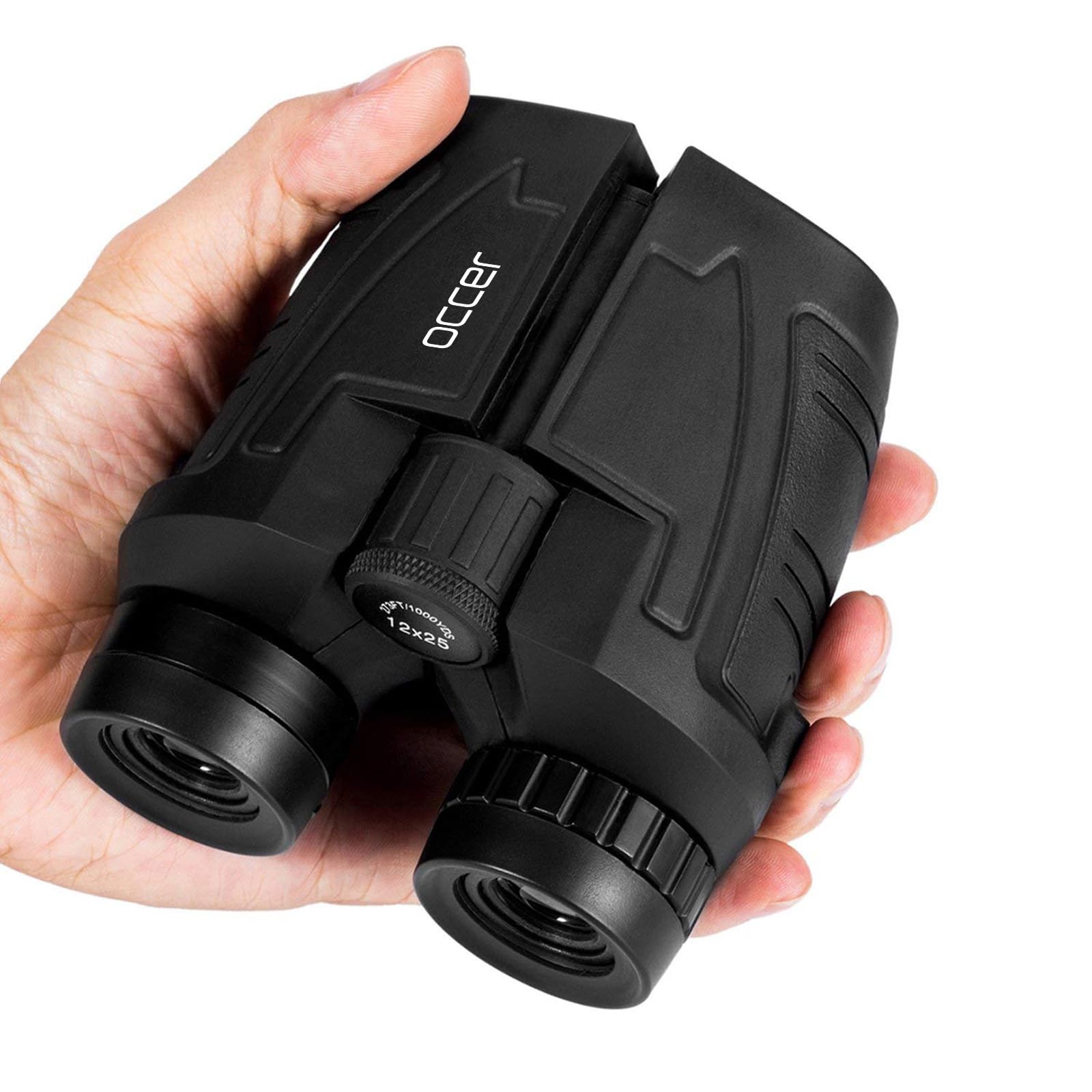 Prismáticos compactos de 12 x 25 Pulgadas con visión Nocturna con Poca luz, Gran Ocular Impermeable para Adultos y niños, prismáticos de Alta Potencia de fácil Enfoque para observación de Aves, Caza