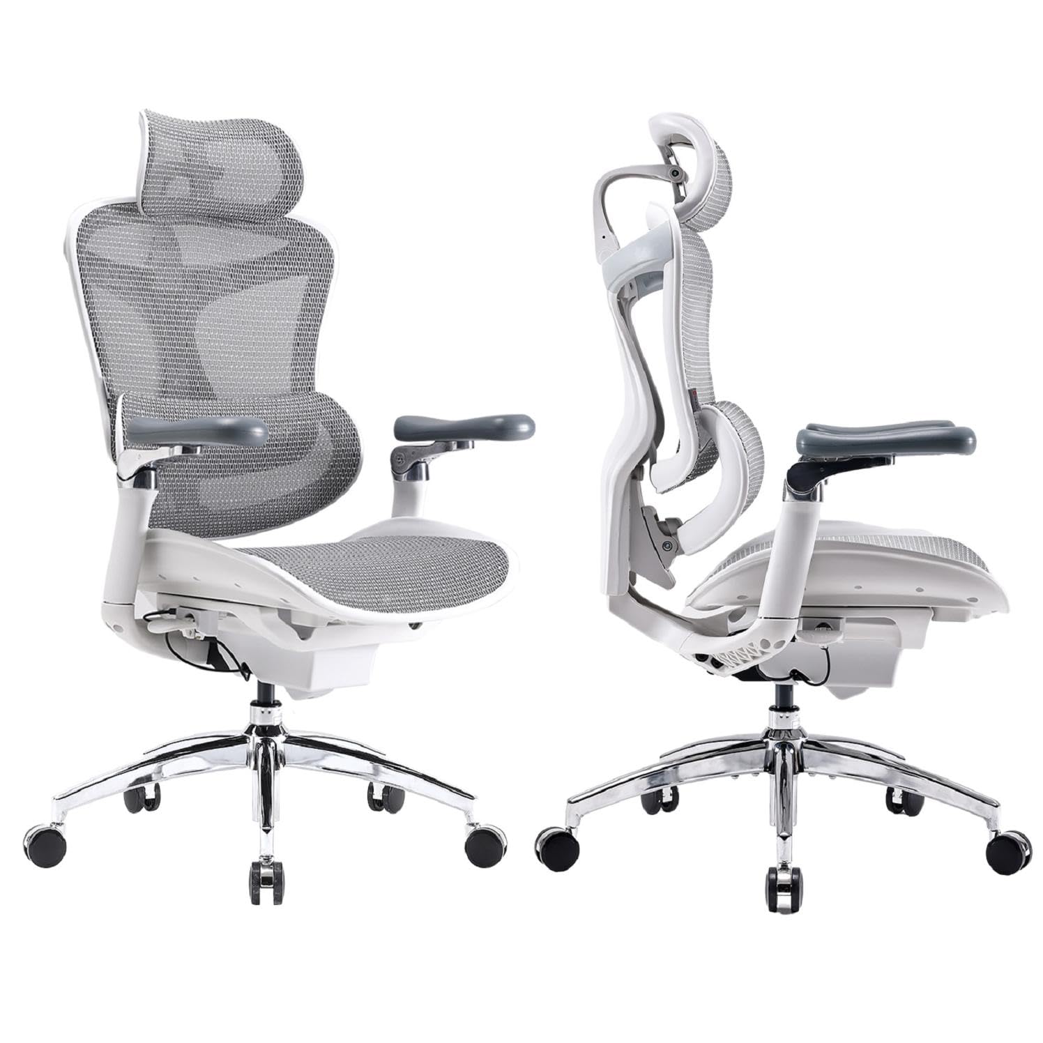 SIHOO Doro C300 Pro Silla de Oficina Ergonómica con Apoyabrazos Ultra Suaves 6D, Soporte Lumbar Dinámico y Ajuste de Profundidad del Asiento (Blanco)(Se envÃa en Dos Paquetes Separados)