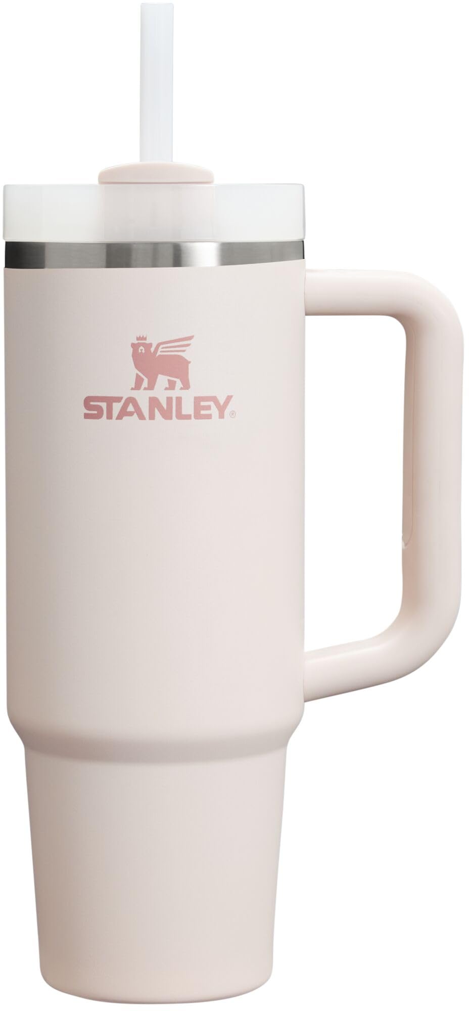 Stanley Quencher H2.0 FlowState - Vaso aislado al vacÃo de acero inoxidable con tapa y popote para agua, té helado o café, batidos y más, cuarzo rosa 2.0, 30 onzas / 0,89 L