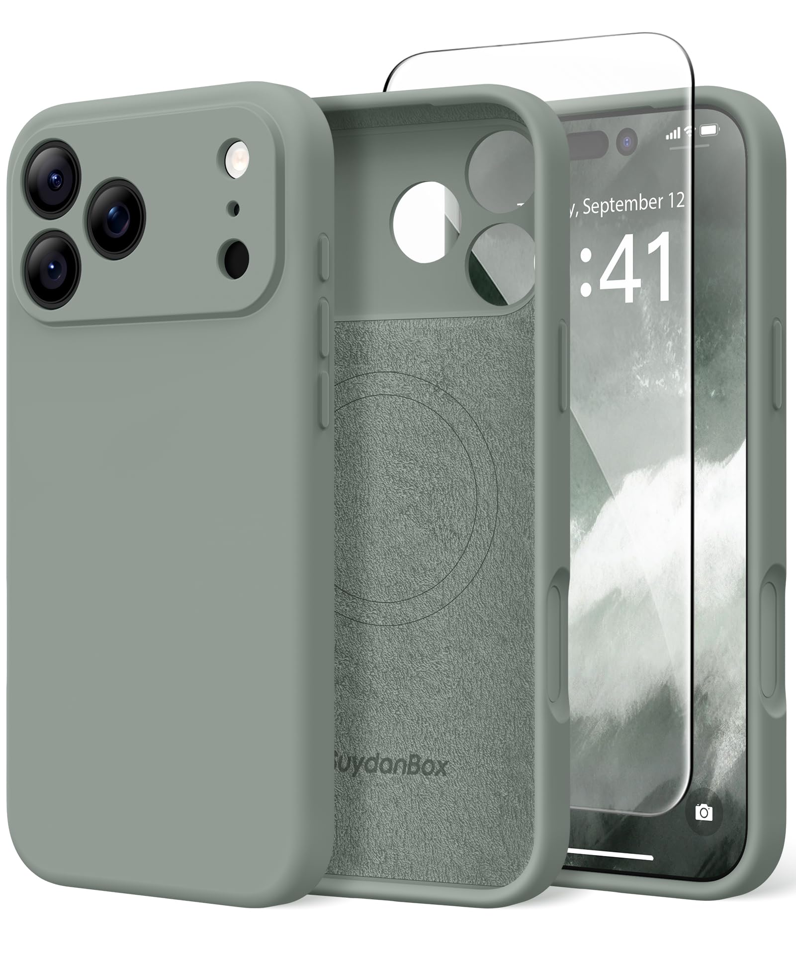 SuydanBox Funda magnética para Phone Pro Max, compatible con MagSafe, protección completa de la cámara, protector de pantalla, funda protectora de silicona a prueba de golpes para teléfono Pro Max