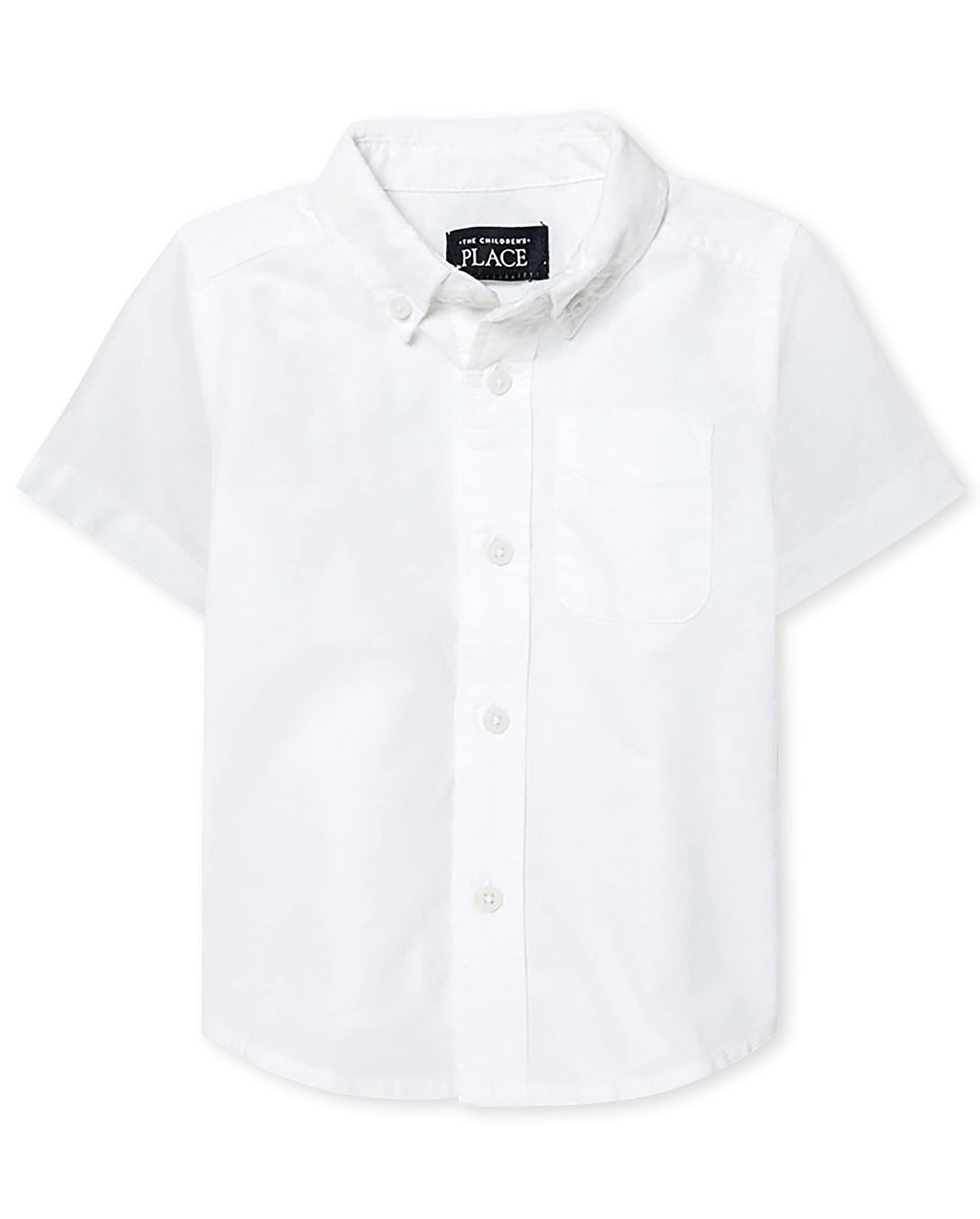 The Children's Place - Camiseta de manga corta con botones Oxford para bebé y niño pequeño - blanco - 24 meses
