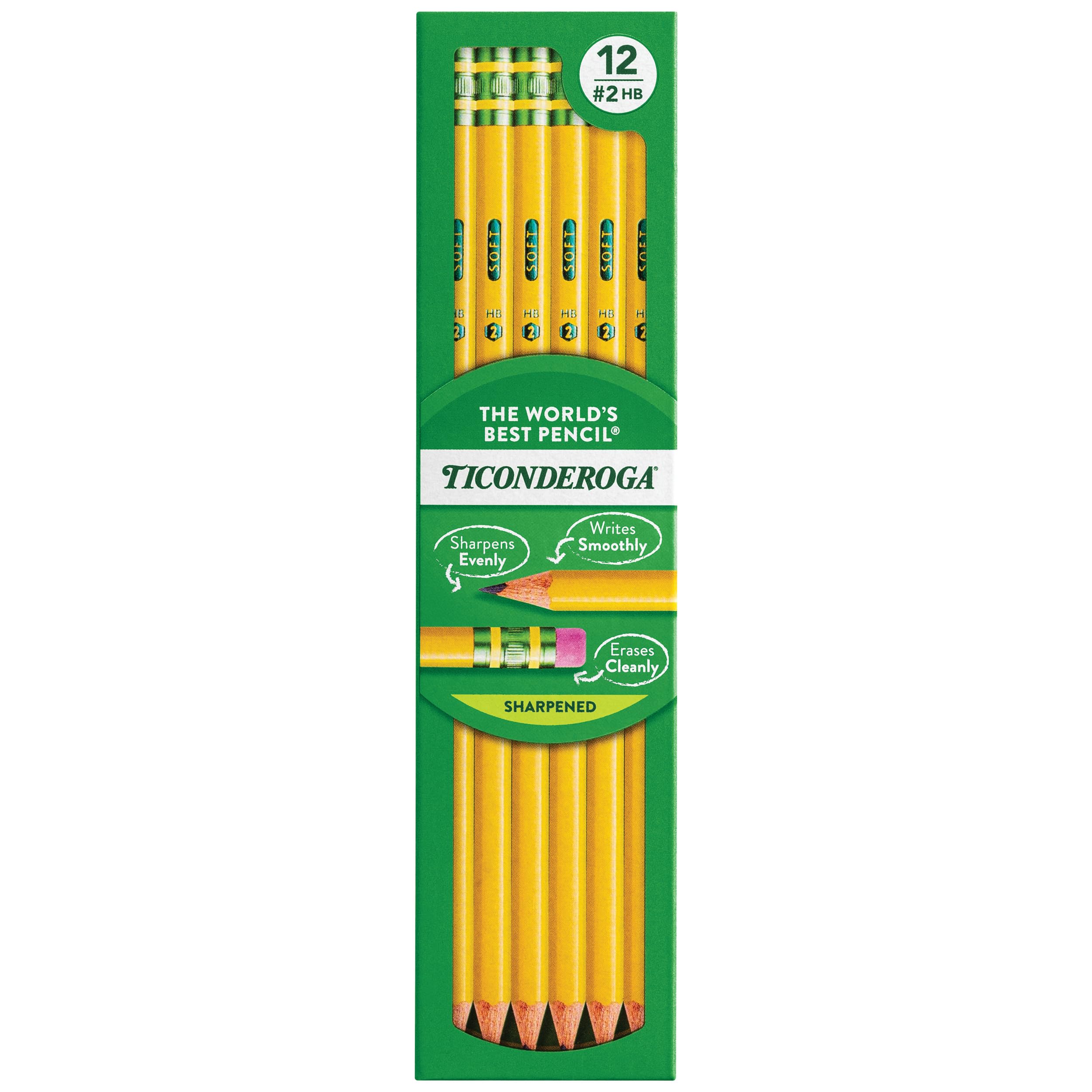 Ticonderoga - LÃ¡pices de grafito con cuerpo de madera.