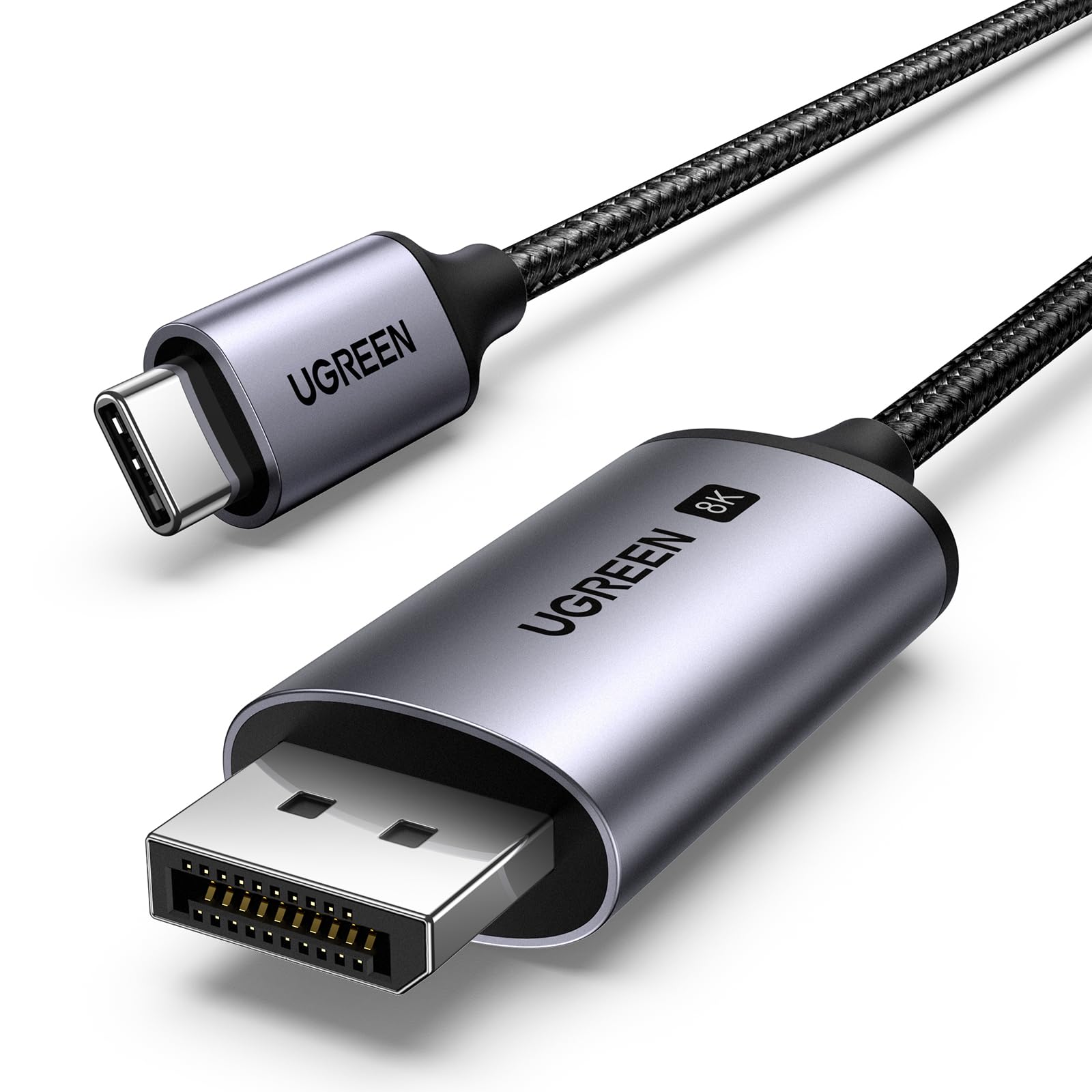 UGREEN Cable USB C a DisplayPort 1.4 8K 60Hz 30Hz 4K 240Hz 144Hz HDR VRR Thunderbolt 4 3 DP1.4 Compatible con iPhone 17 Pro Max Air Mac mini M4/M4 Pro MacBook M4 Pro Max iPad Pro Air Galaxy S24 (2M)