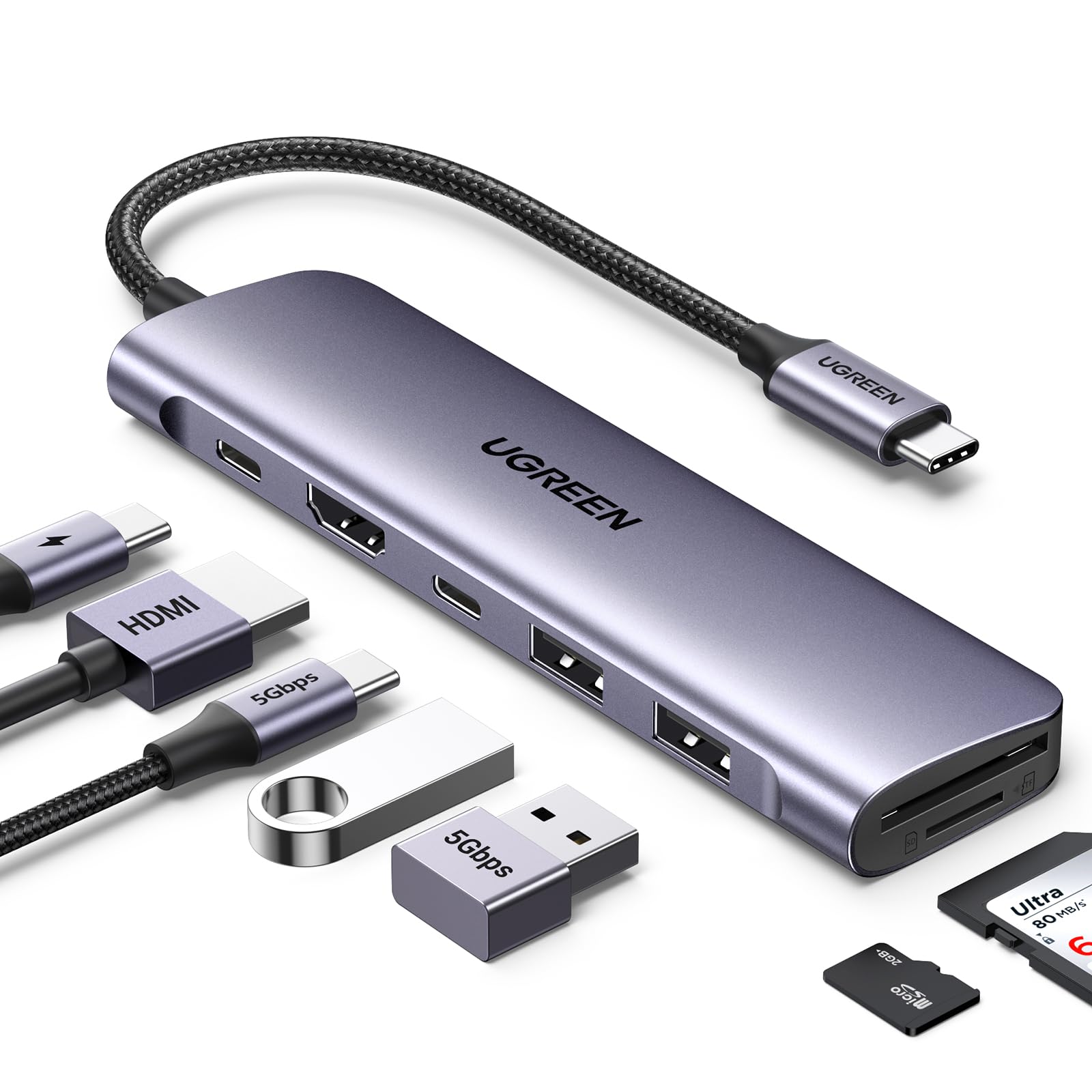 UGREEN Revodok 1071 Hub USB C 7 en 1 Adaptador Multipuerto Docking Station