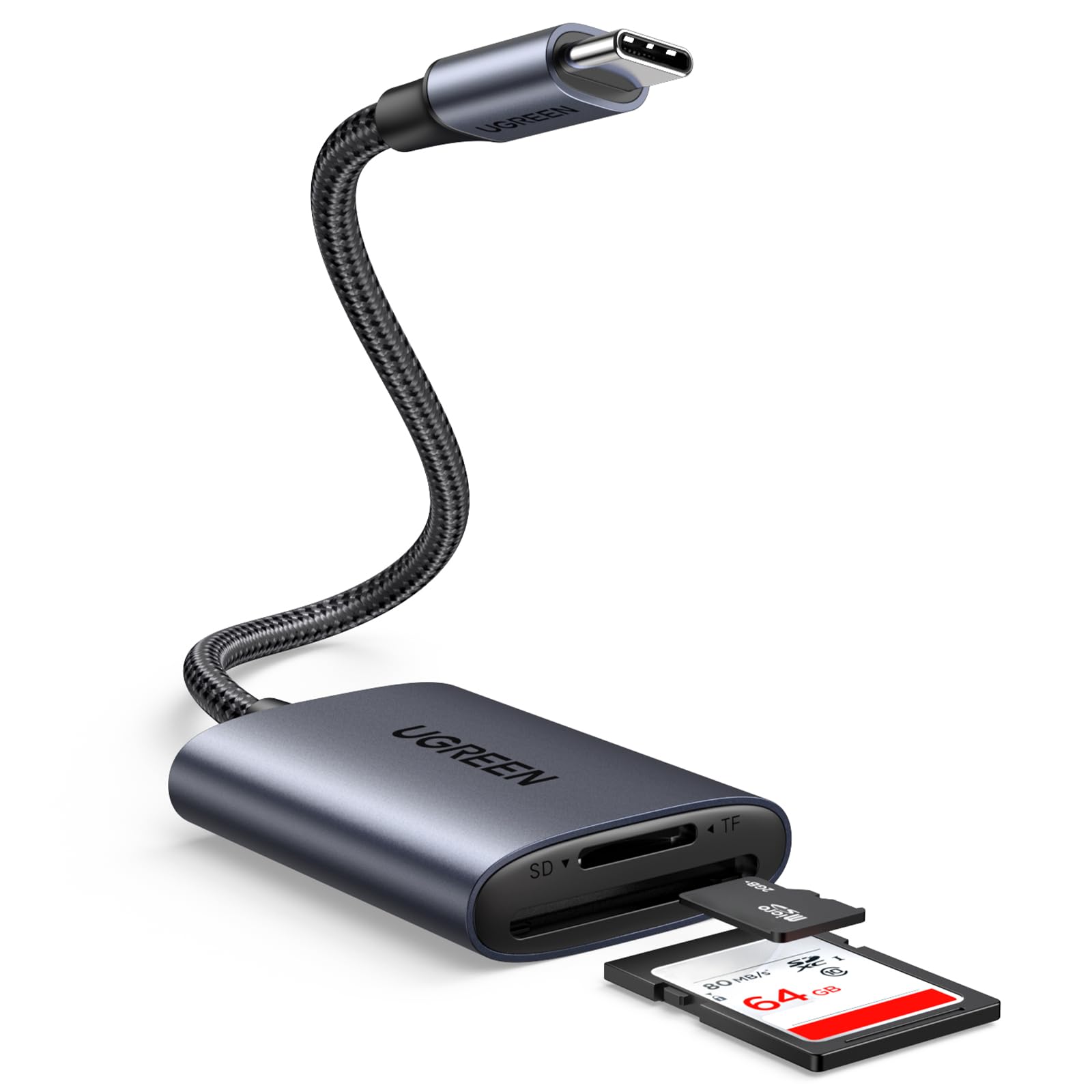 UGREEN USB C 170 MB/s Lector de Tarjetas SD Micro SD TF Adaptador Micro SD Tipo C OTG SD Card Reader Aluminio Compatible con iPhone 17 Pro MAX Air MacBook Pro Air iPad Pro Galaxy S25 S24 (SD 3.0)