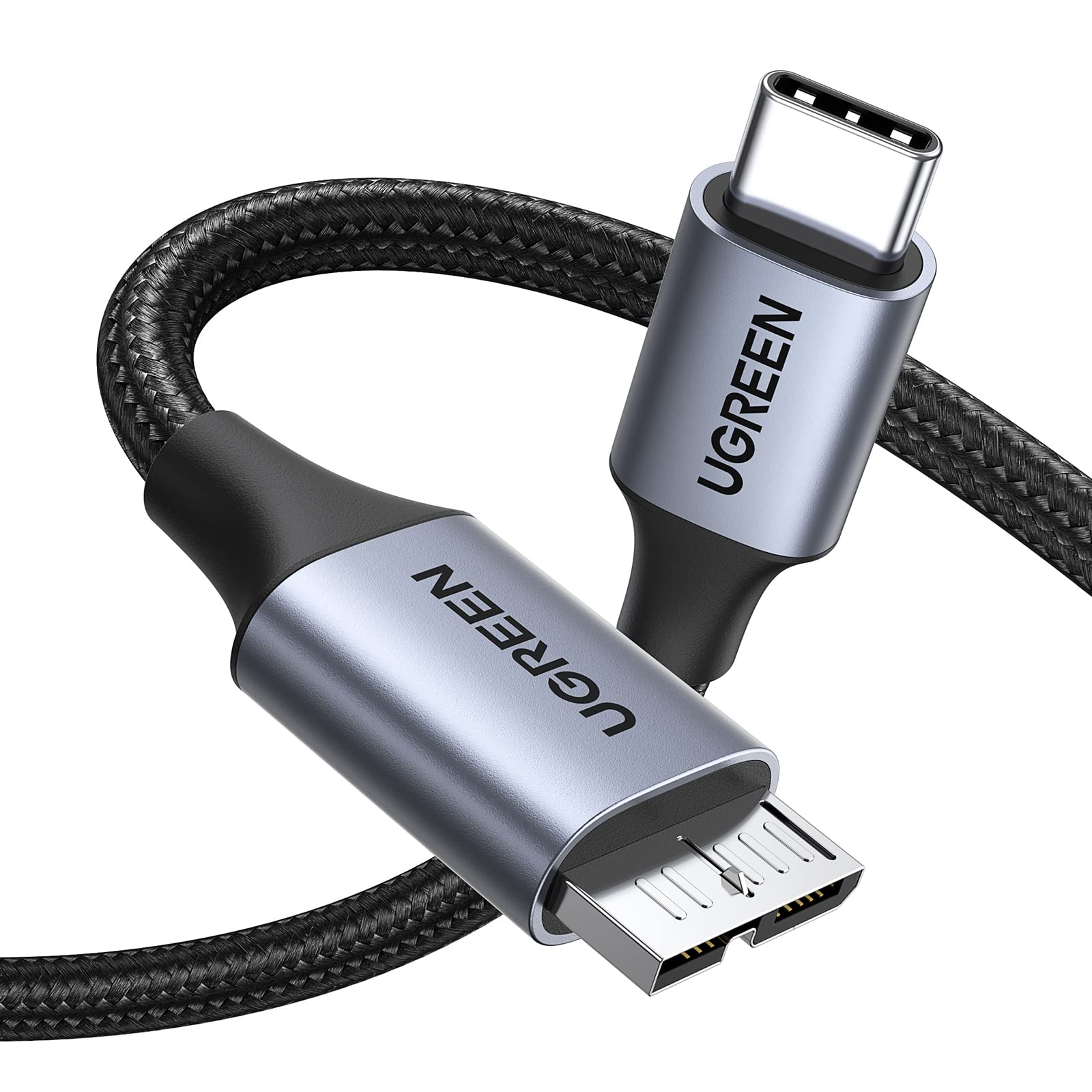 UGREEN USB C a Micro 3.0 Cable Tipo C de Disco Duro Externo Compatible con Caja SSD (1M)